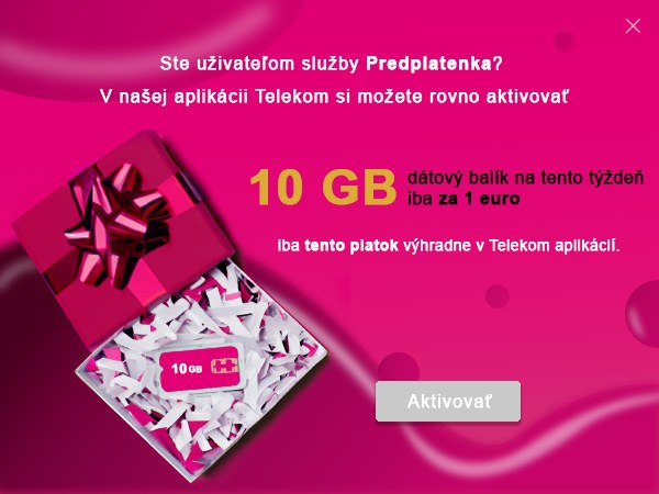Varianta s darčekom a SIM kartou